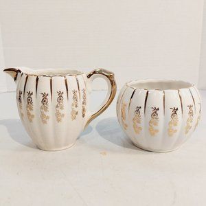 Vtg Gibsons Staffordshire Creamer and Sugar Set model #W777